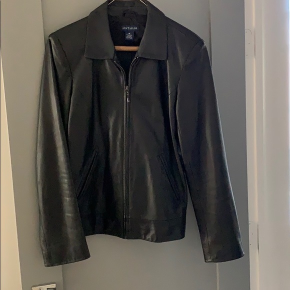 Ann Taylor Black Leather Jacket - Picture 2 of 7